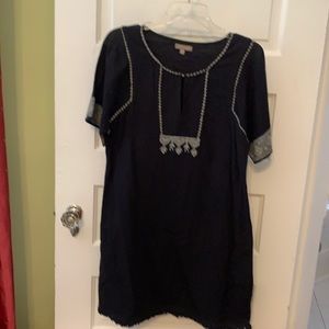 Lilly P black gauzy dress with embroidery